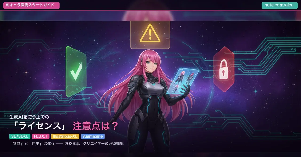 【AIキャラ開発スタートガイド】生成AIを使う上での「ライセンス」注意点は？