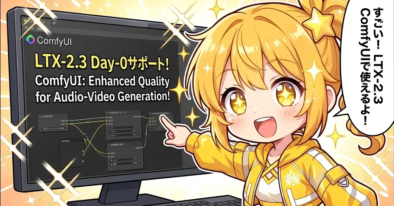 LTX-2.3がComfyUIで爆速対応！動画・音声生成が神レベル進化だよ！