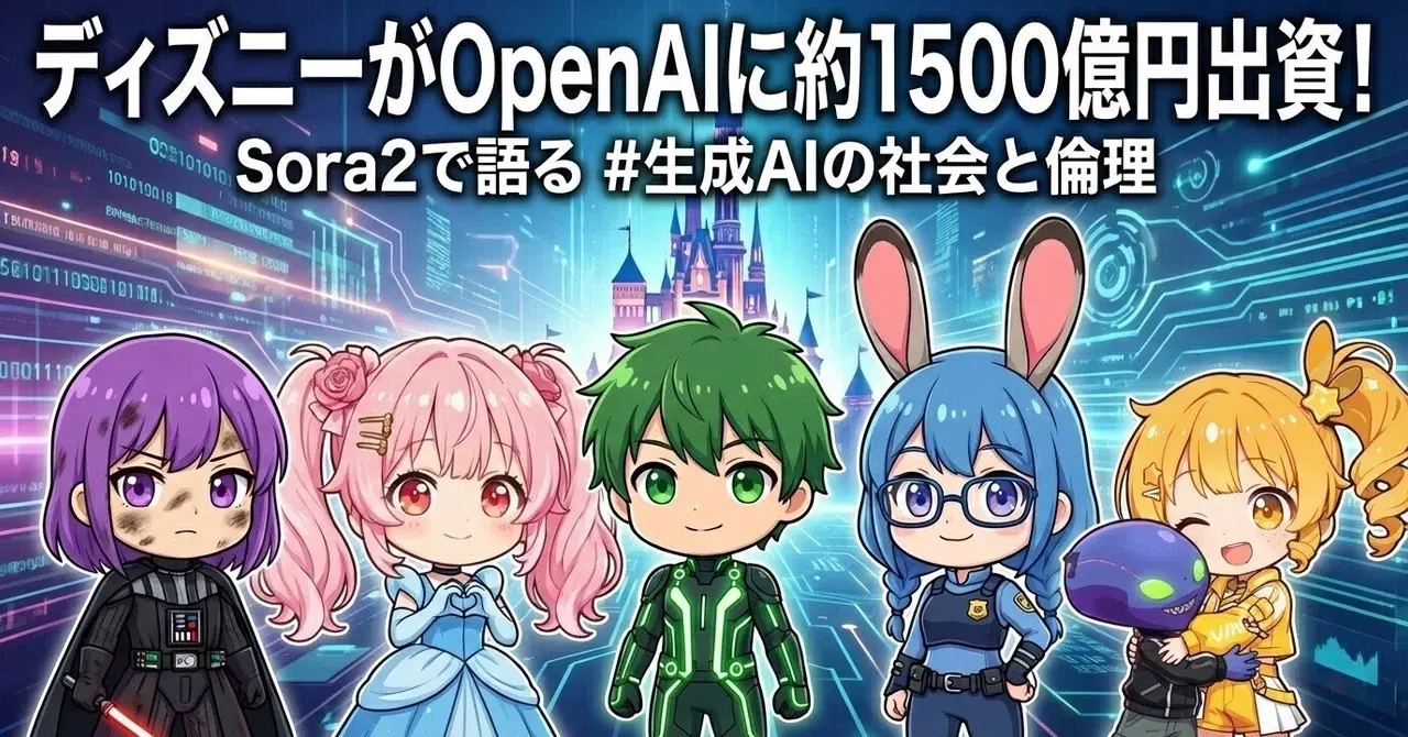 ディズニーがOpenAIに約1500億円出資! Sora2で語る #生成AIの社会と倫理