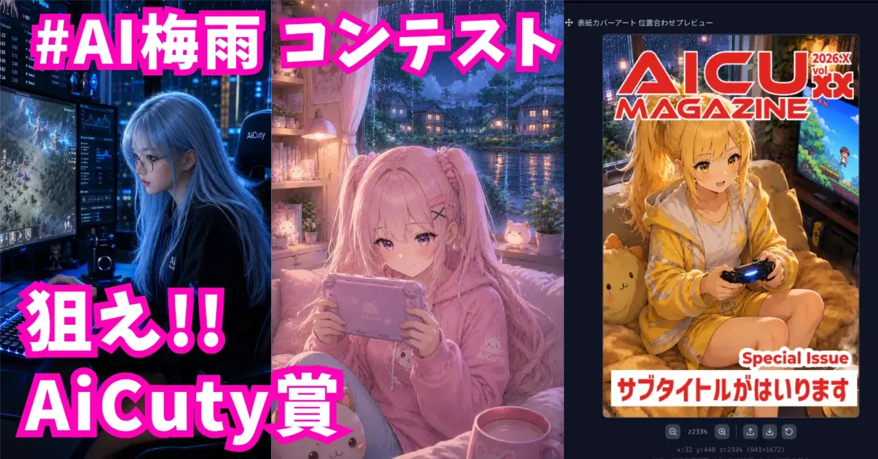 AICUマガジン次号は「AIゲーム開発特集」さらにコンテストにAiCuty賞追加！ #AI梅雨