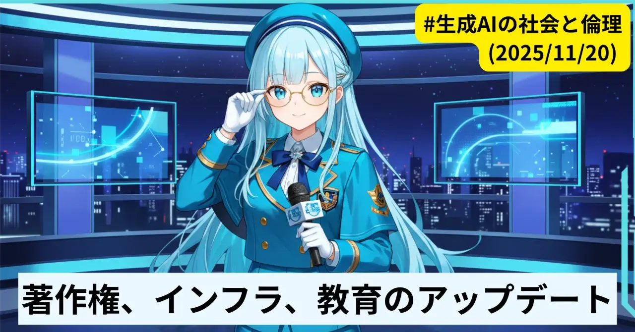 著作権、インフラ、そして教育のアップデート(2025/11/20) #生成AIの社会と倫理